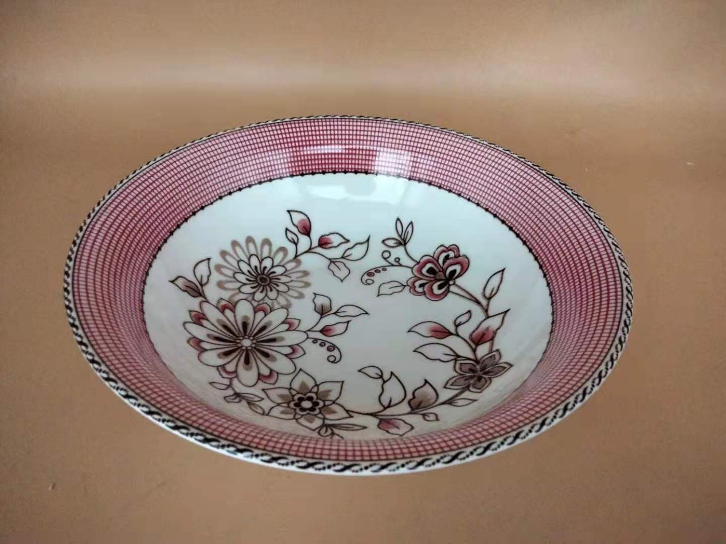 Flower ceramic plate and bowl