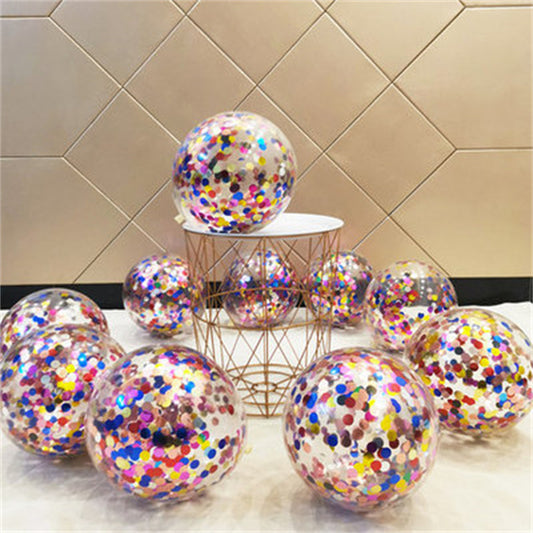Transparent sequin multicolored confetti balloon