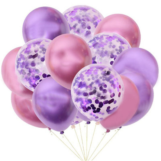 Metal confetti sequined latex balloon