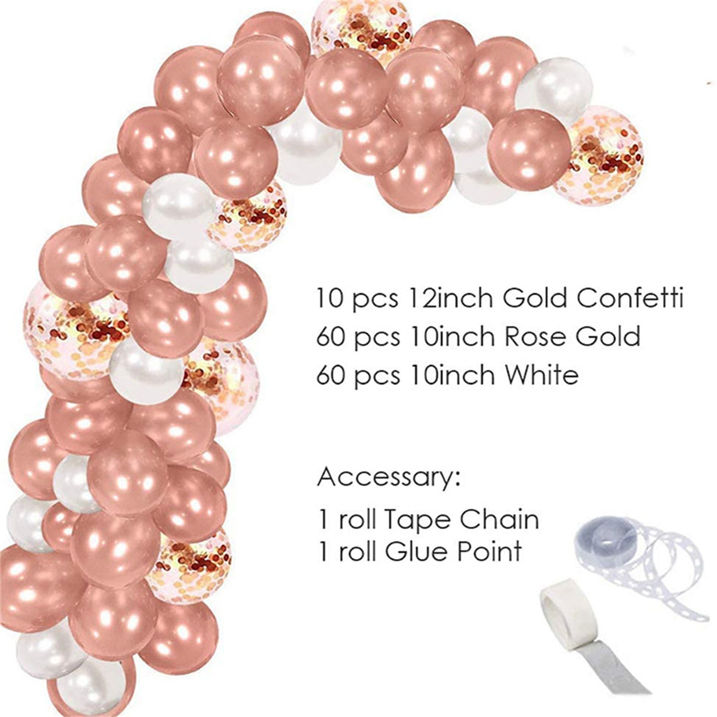 Rose gold balloon chain set