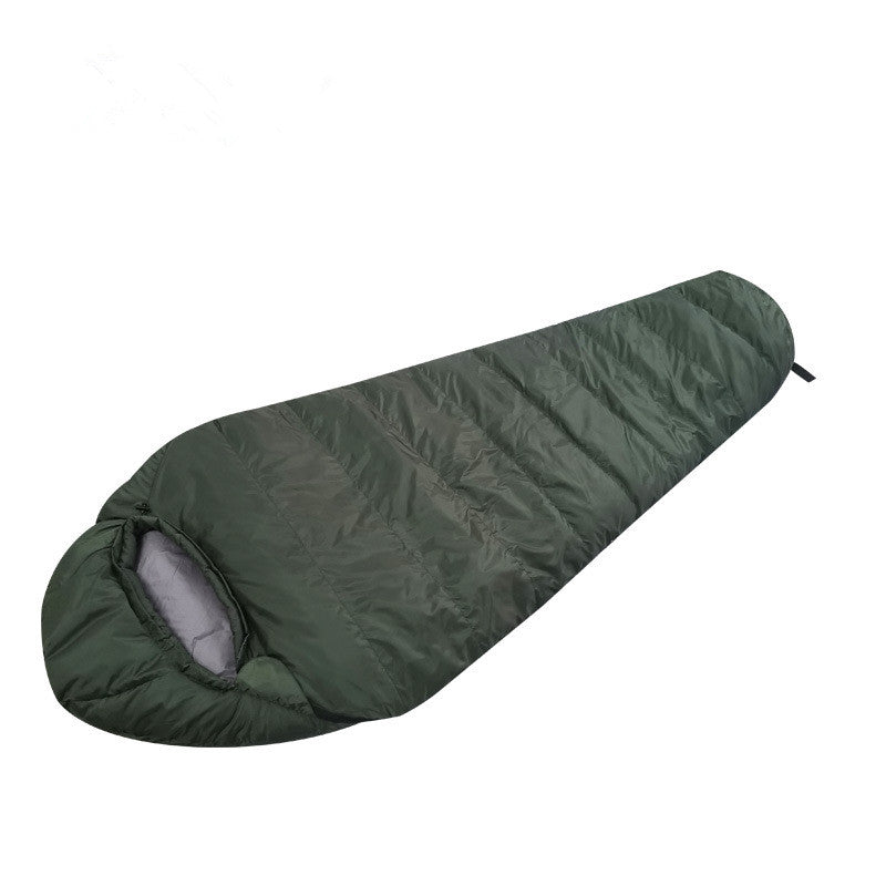 Thickened warm down sleeping bag army green Mommy sleeping bag