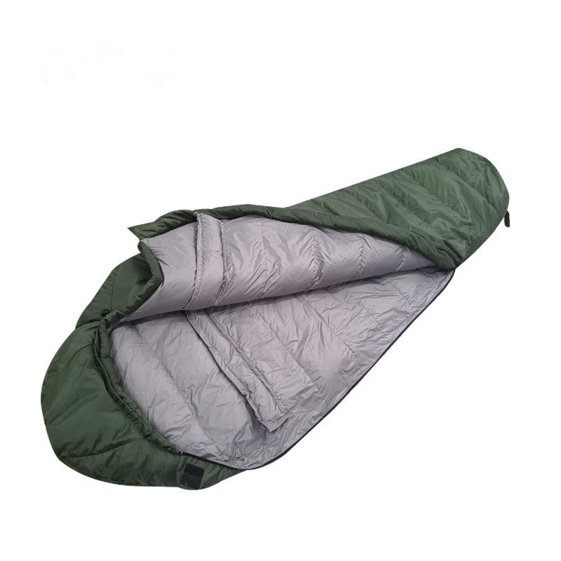 Thickened warm down sleeping bag army green Mommy sleeping bag