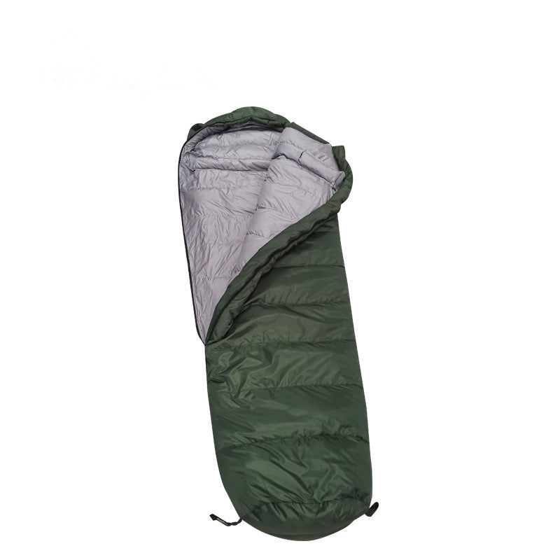 Thickened warm down sleeping bag army green Mommy sleeping bag