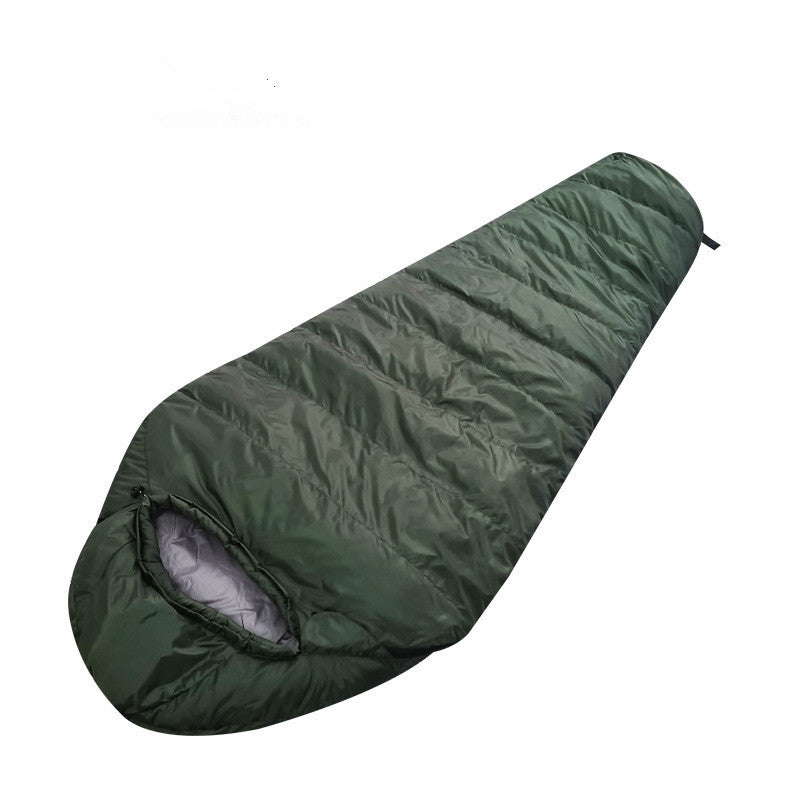 Thickened warm down sleeping bag army green Mommy sleeping bag