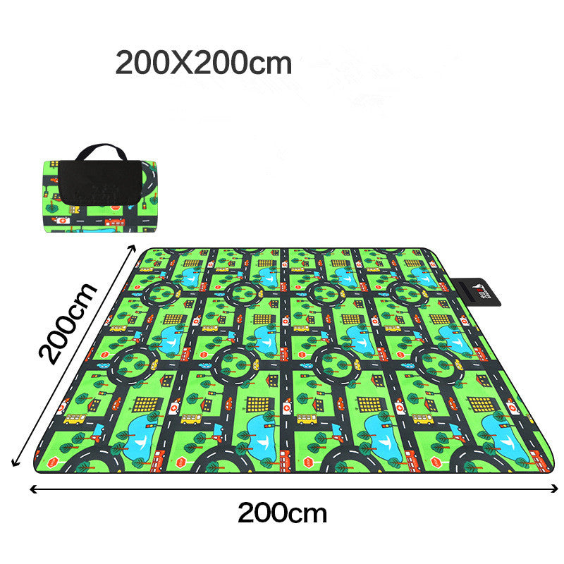 Outdoor camping moisture-proof thickened flocking picnic mat