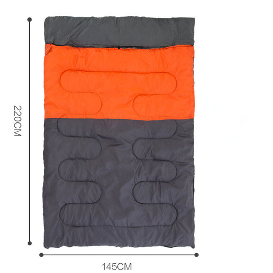 Widened double sleeping bag outdoor camping indoor lunch break adult cotton sleeping bag three season envelope type