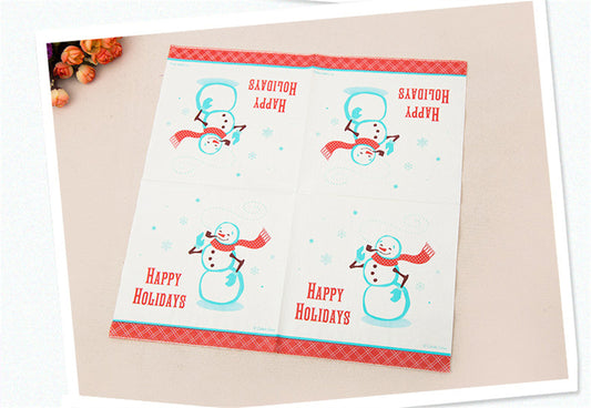 Snowman printing paper towel