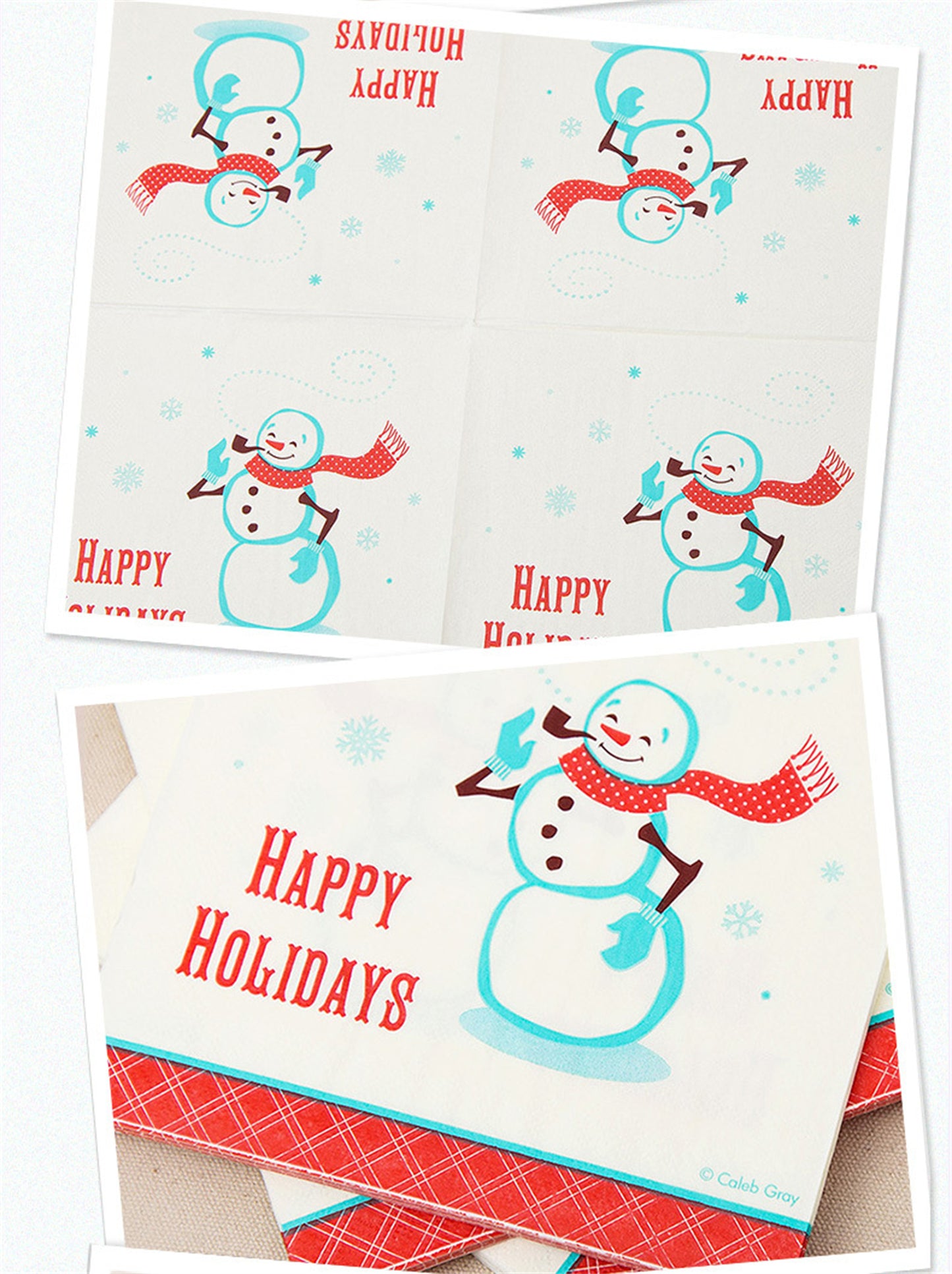 Snowman printing paper towel