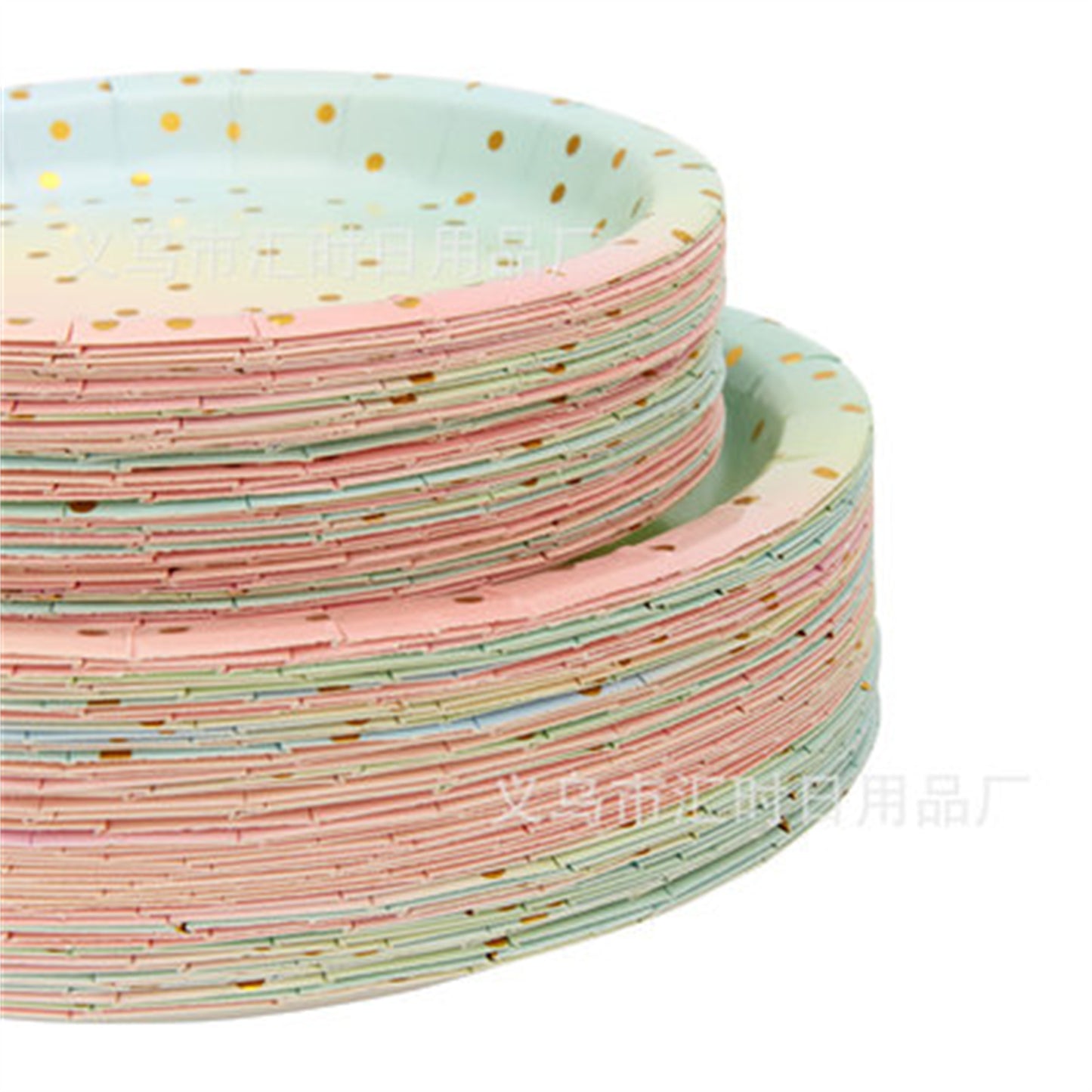 Gradual color spring fresh polka dot disposable paper tray