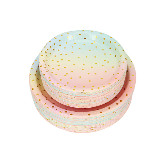 Gradual color spring fresh polka dot disposable paper tray