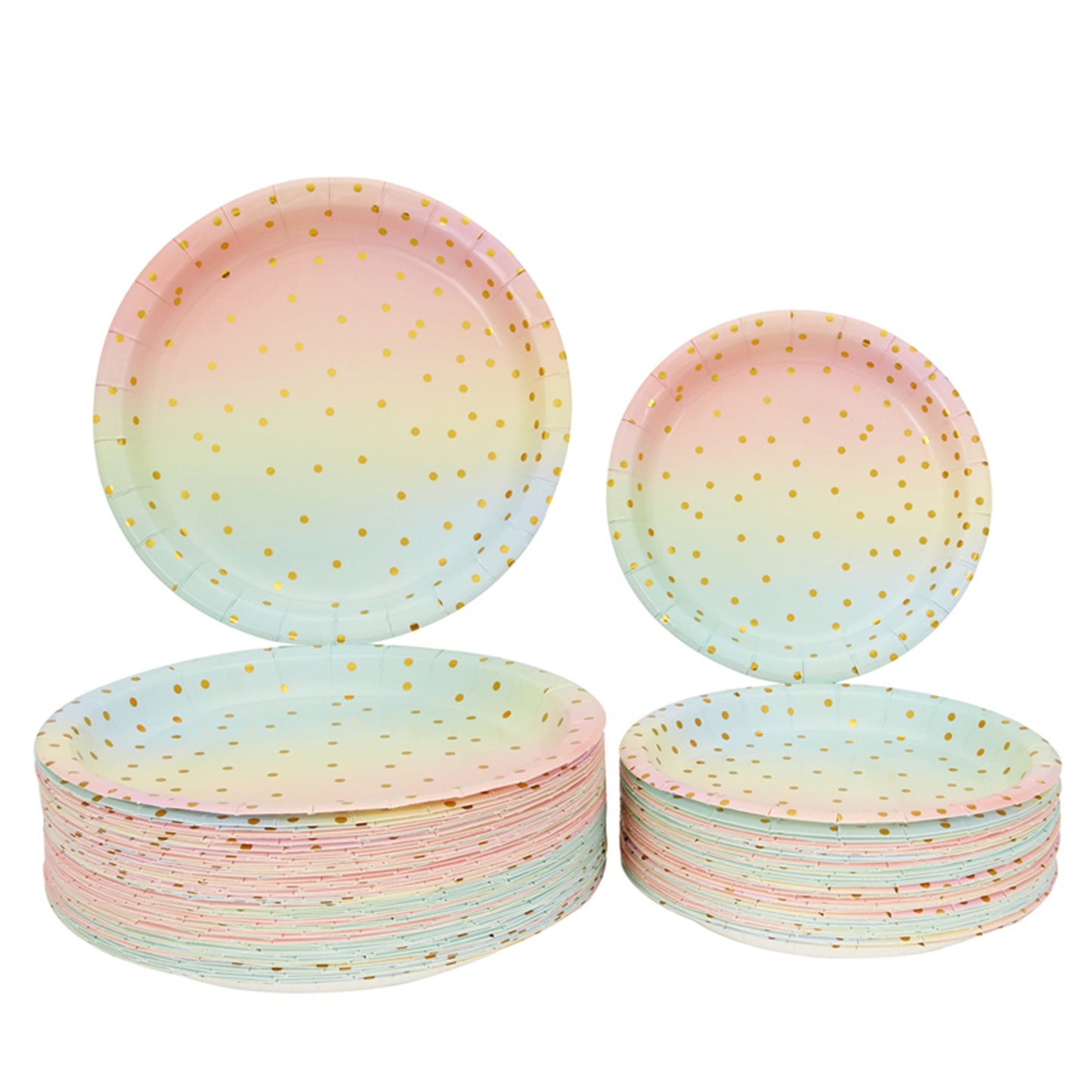 Gradual color spring fresh polka dot disposable paper tray