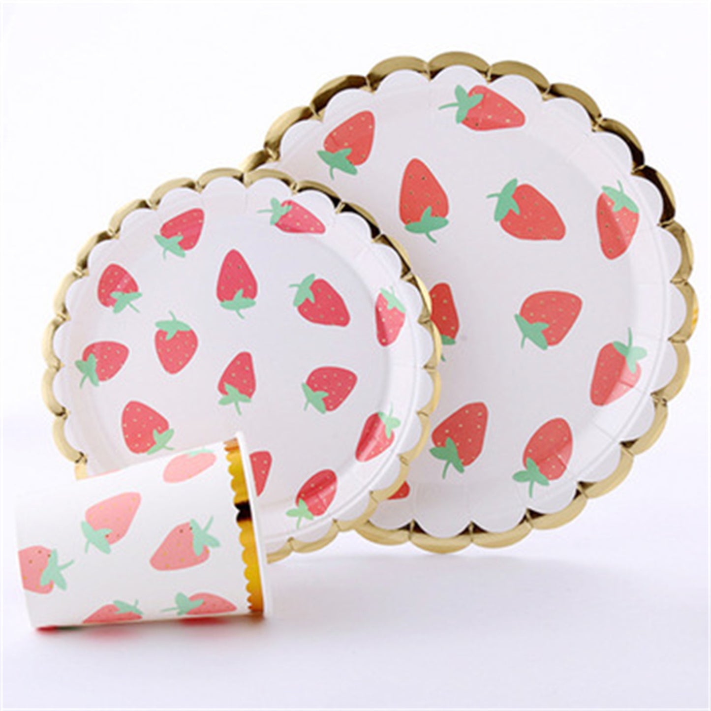 Lemon strawberry disposable paper tray