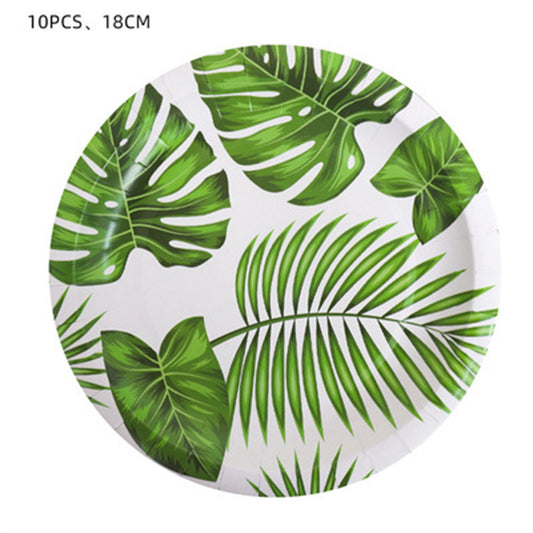 Leaf summer theme paper plate