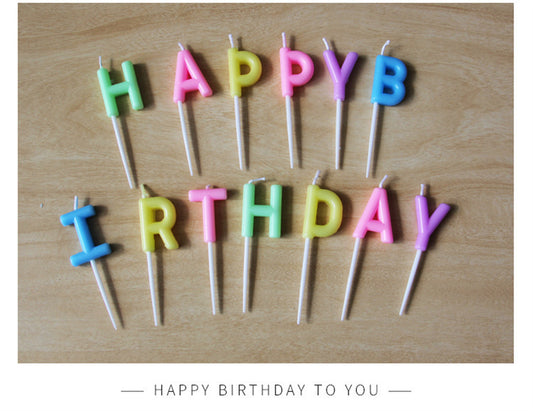 Letter color birthday candle