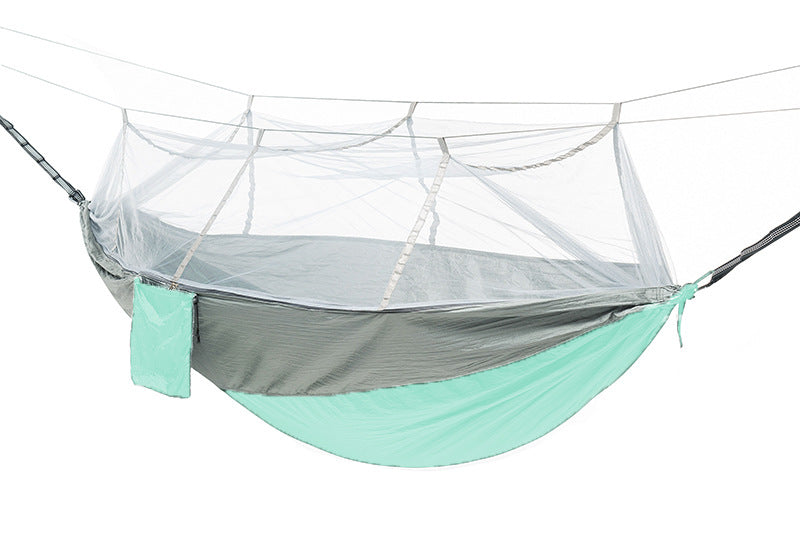 Outdoor mosquito net hammock camping with mosquito net ultra light nylon double army green camping air tent