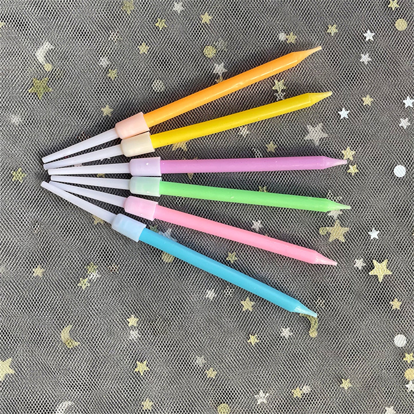 rainbow colored pencil Candle 6pcs