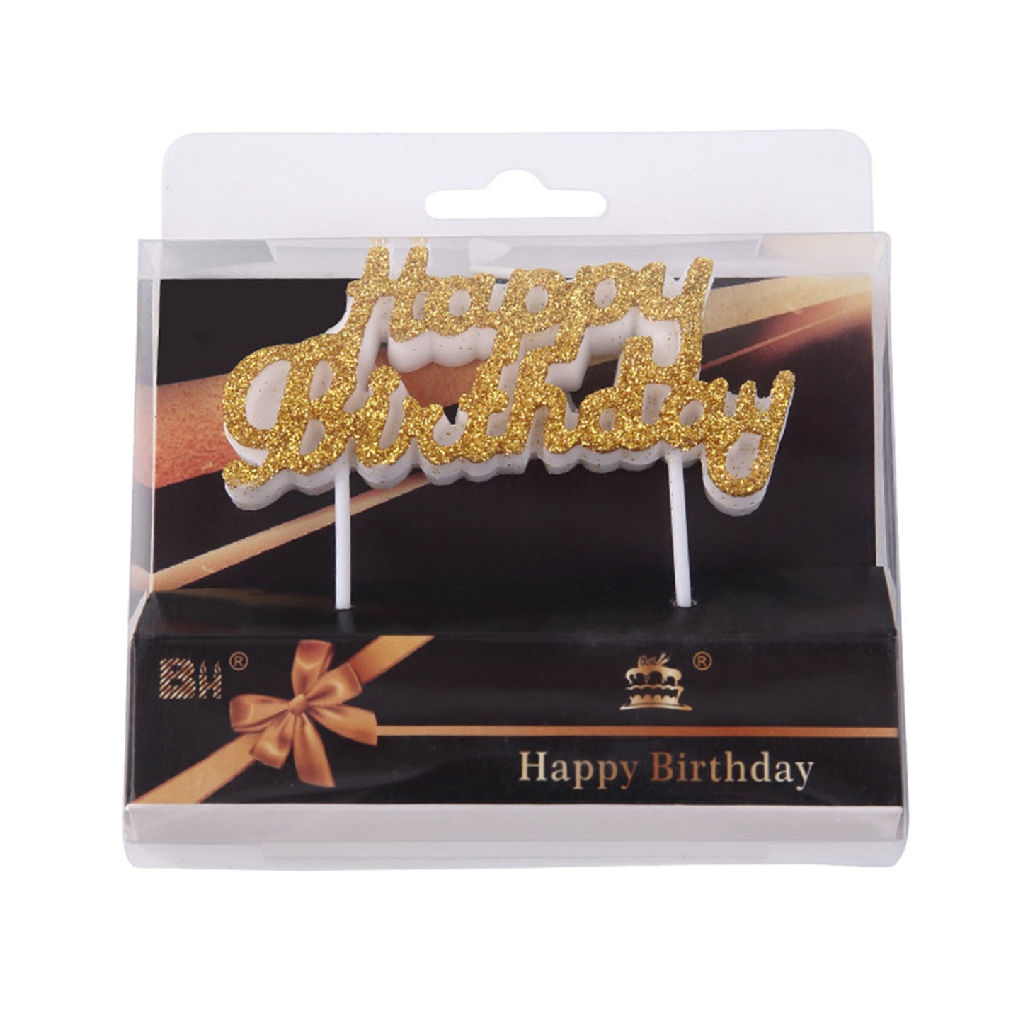 Flash gold flash silver English happybirty letter candle