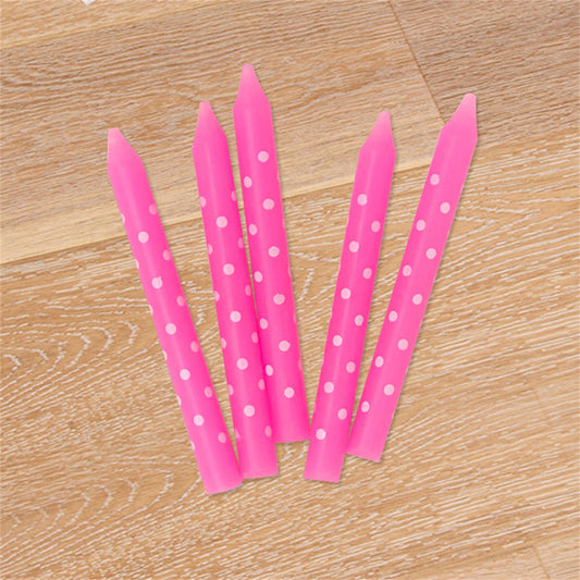 Polka dot candle creative dot pattern with bottom support , 6pcs