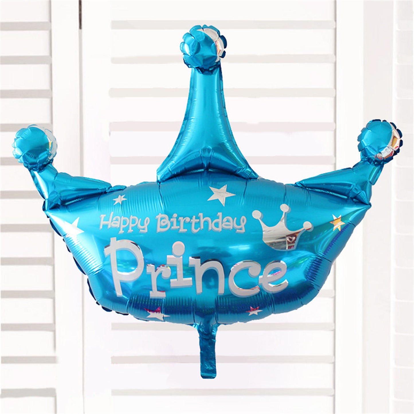 Large Crown foil balloon  blue Prince pink