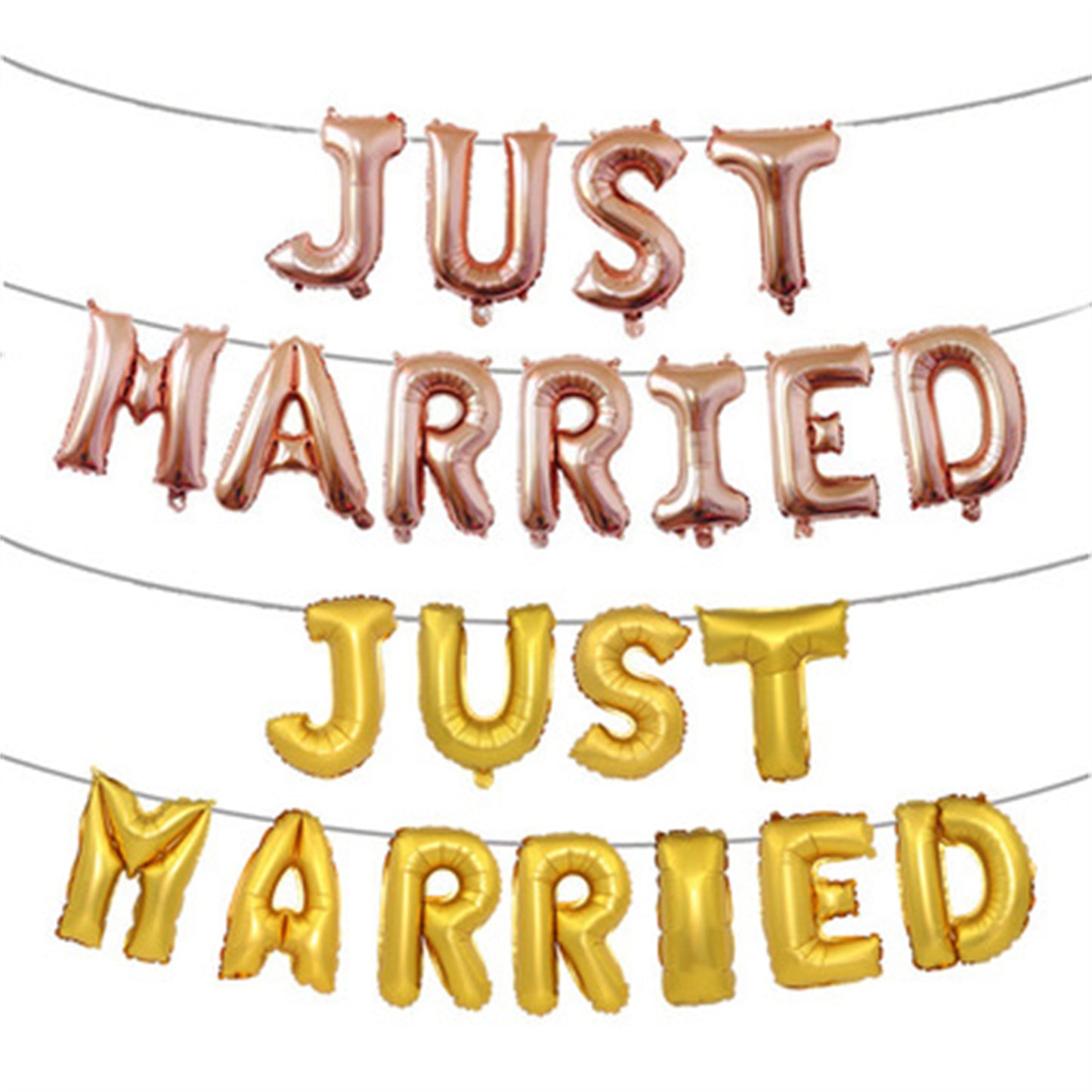just married letter balloon set