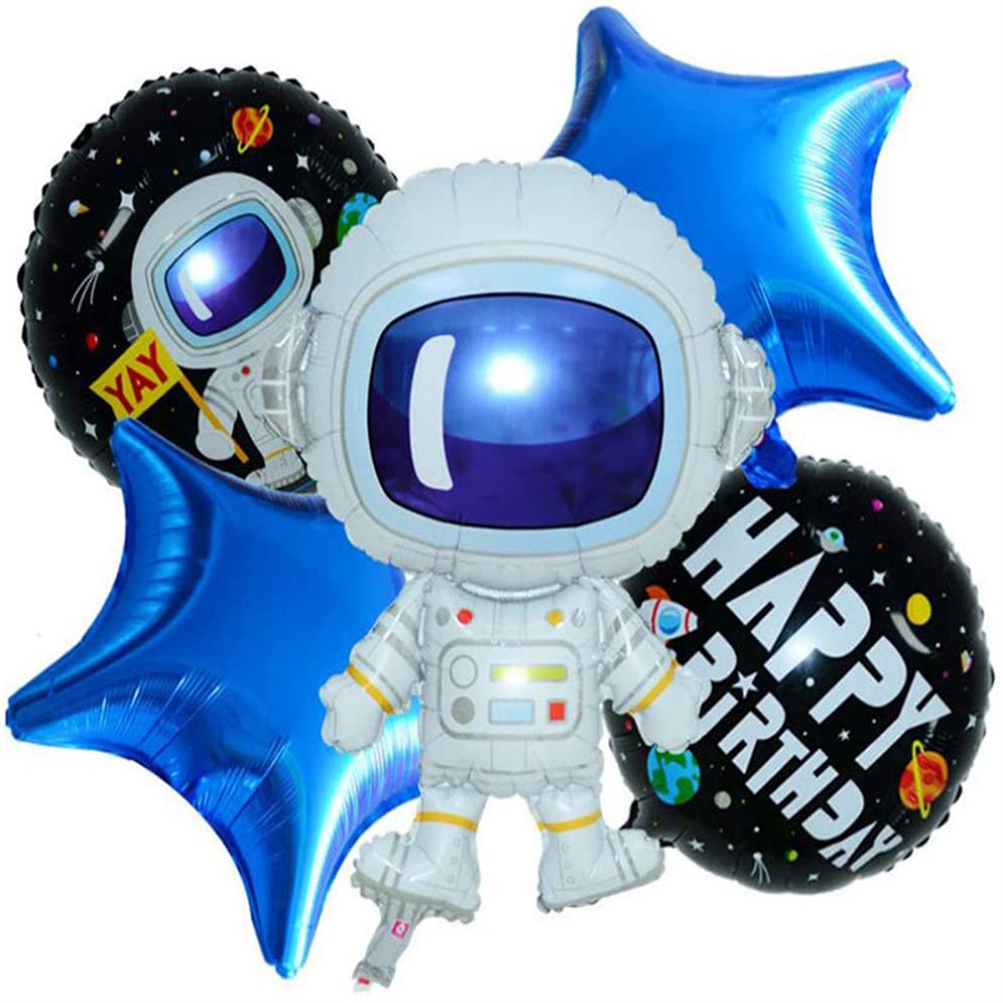 Space Astronaut Rocket Latex Aluminum Membrane Balloon Set