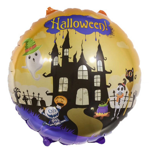 Round Halloween aluminum film balloon