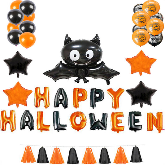 Halloween Bat Ghost Pumpkin Decorative Balloon Set