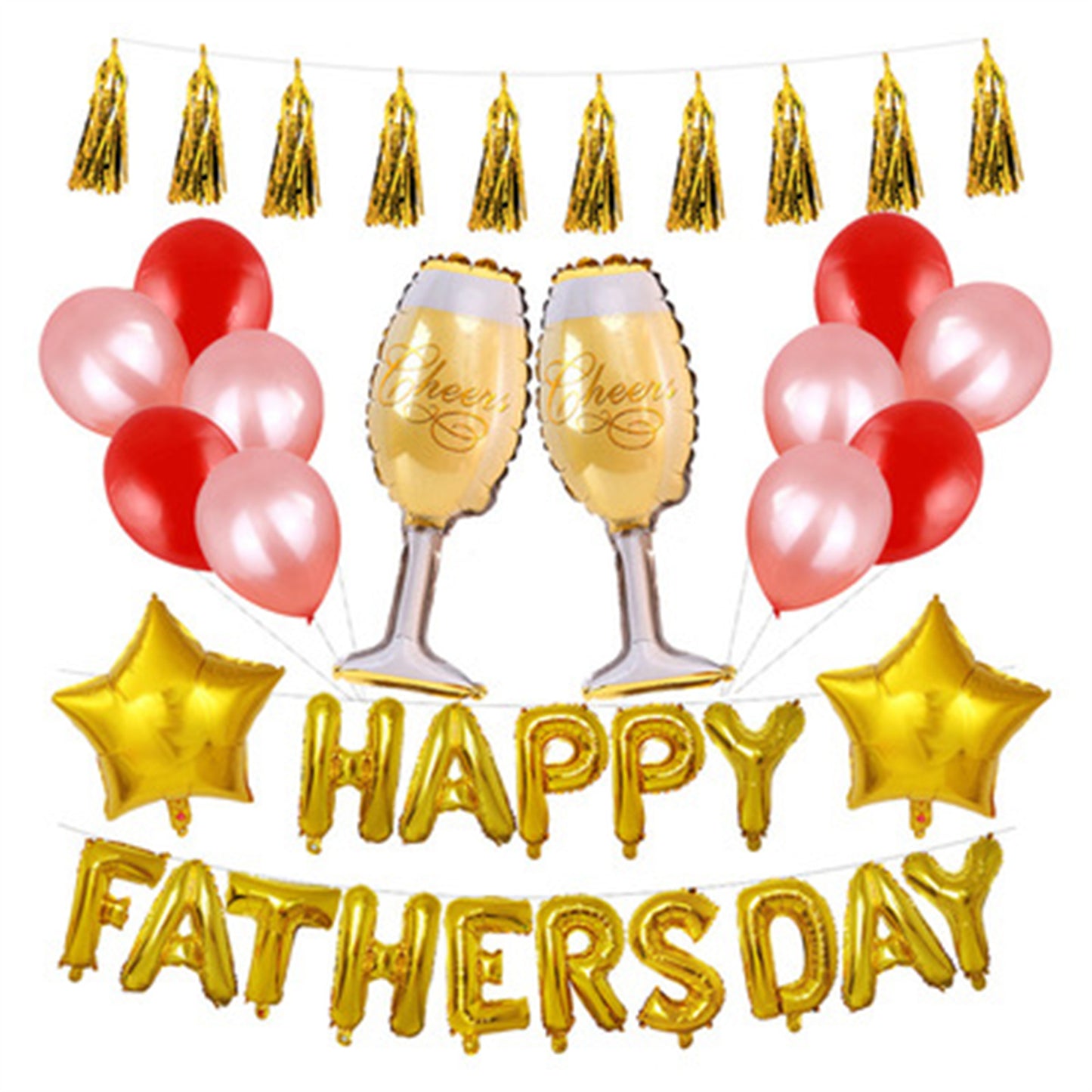 Father's Day decorative balloon 1 6 inch happyfathersday bright gold letter balloon custom balloon