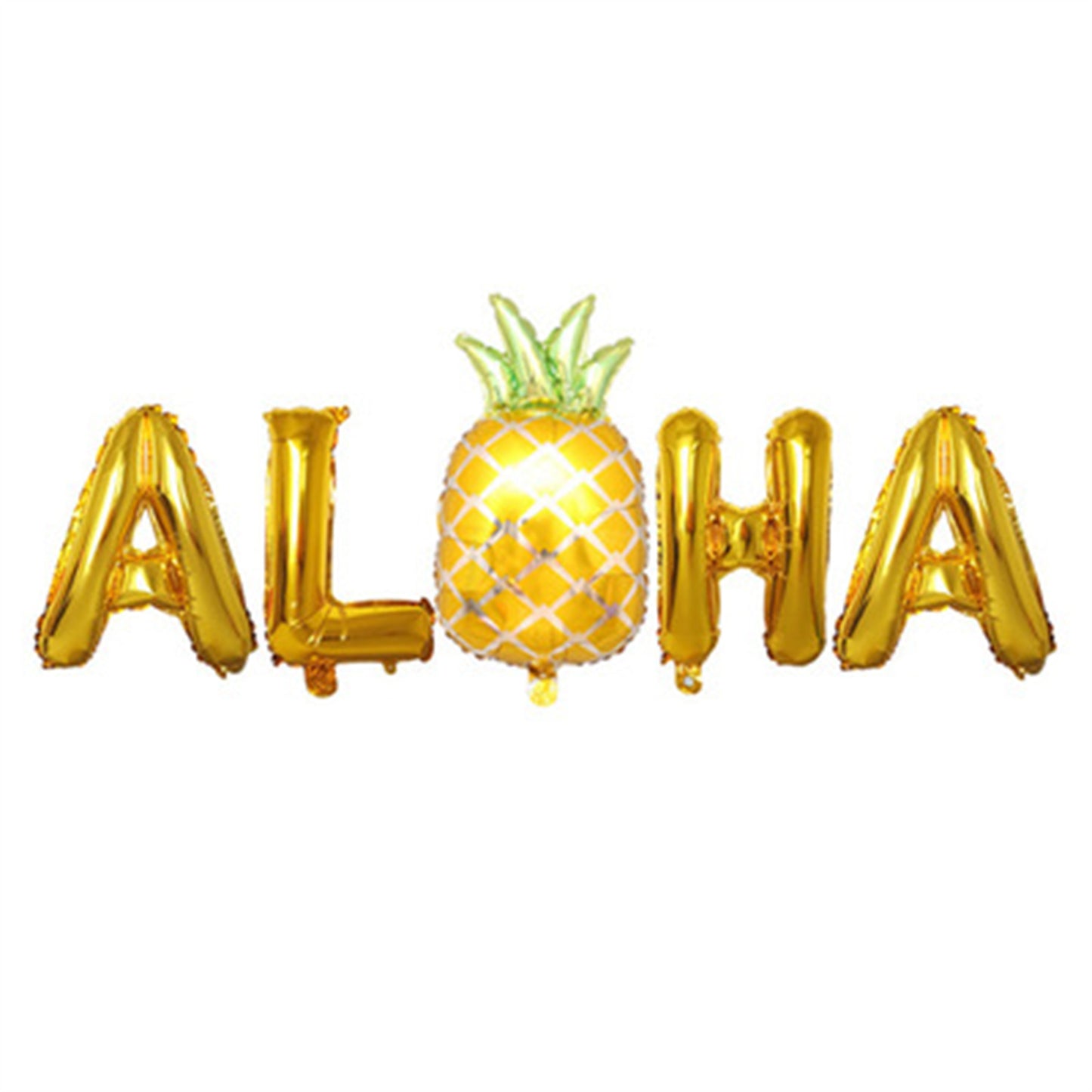 Hawaiian balloon pineapple decorative balloon set 16 inch ALOHA letter aluminum foil balloon rose gold balloon