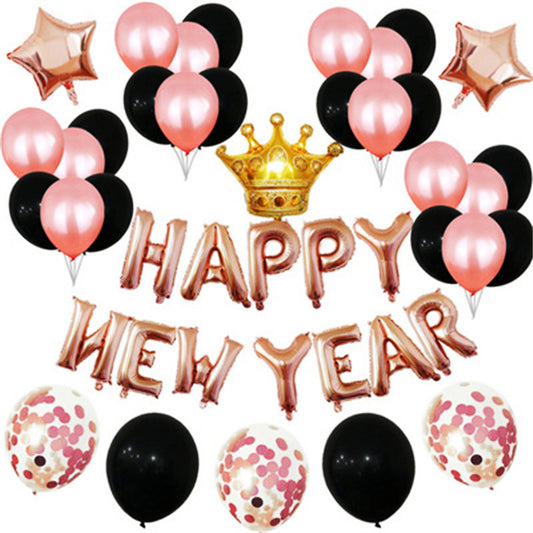 New Year celebration letters Happy New Year aluminum balloon set new year party decoration 16 inch balloon