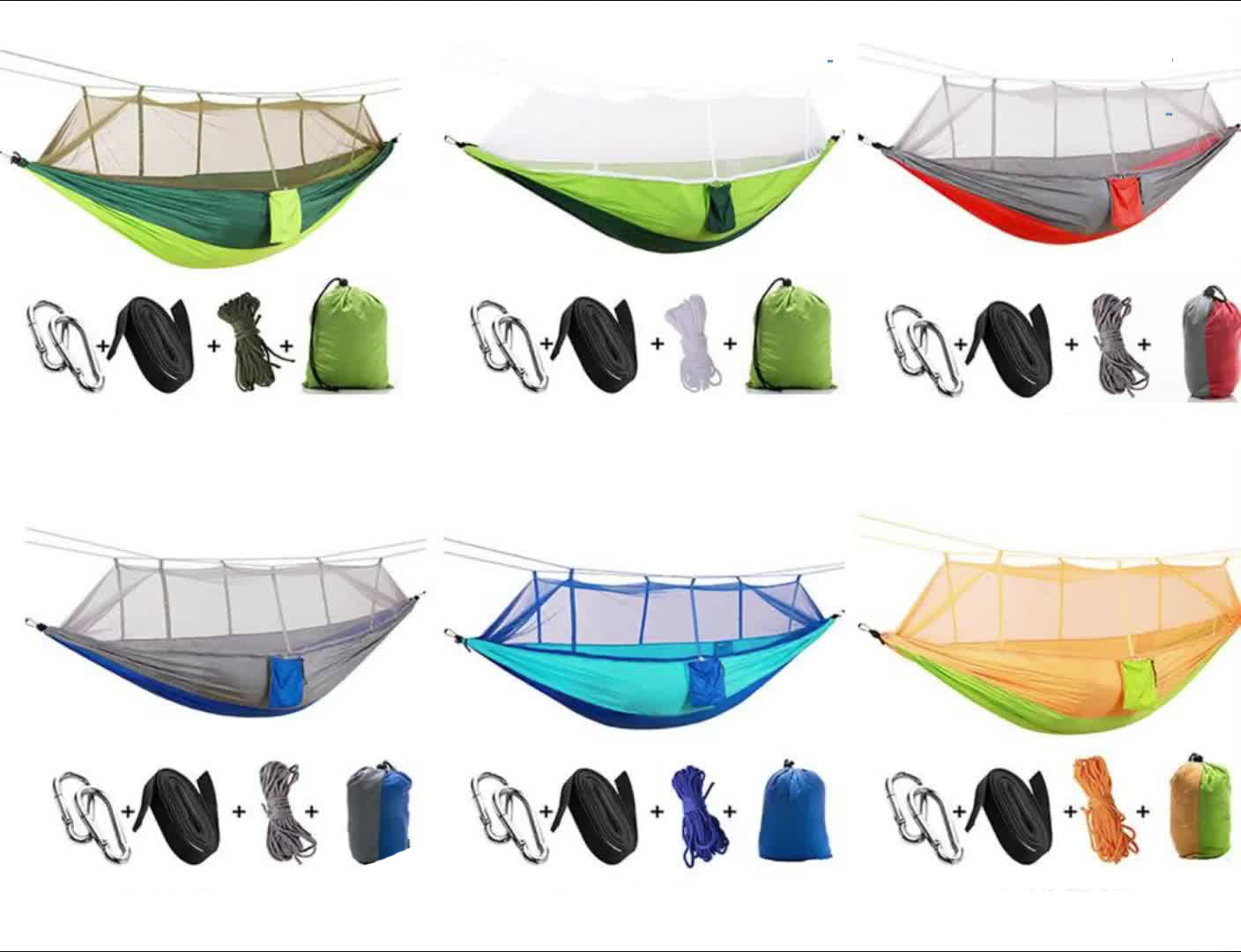 Outdoor mosquito net hammock camping with mosquito net ultra light nylon double army green camping air tent