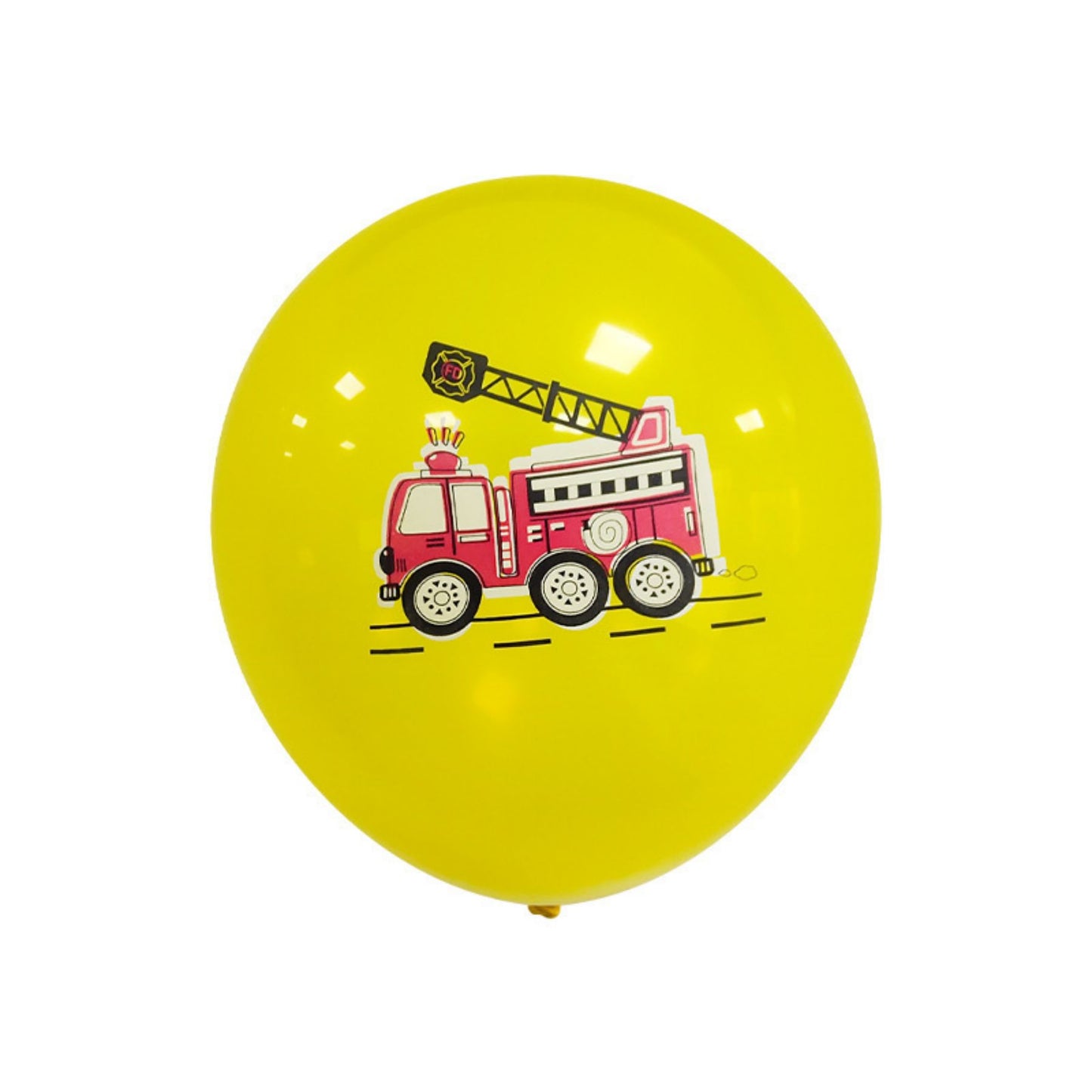 Fire truck aluminum film latex balloon flag pulling Sticker Set