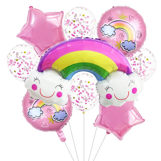 Rainbow cloud Sequin aluminum film balloon set