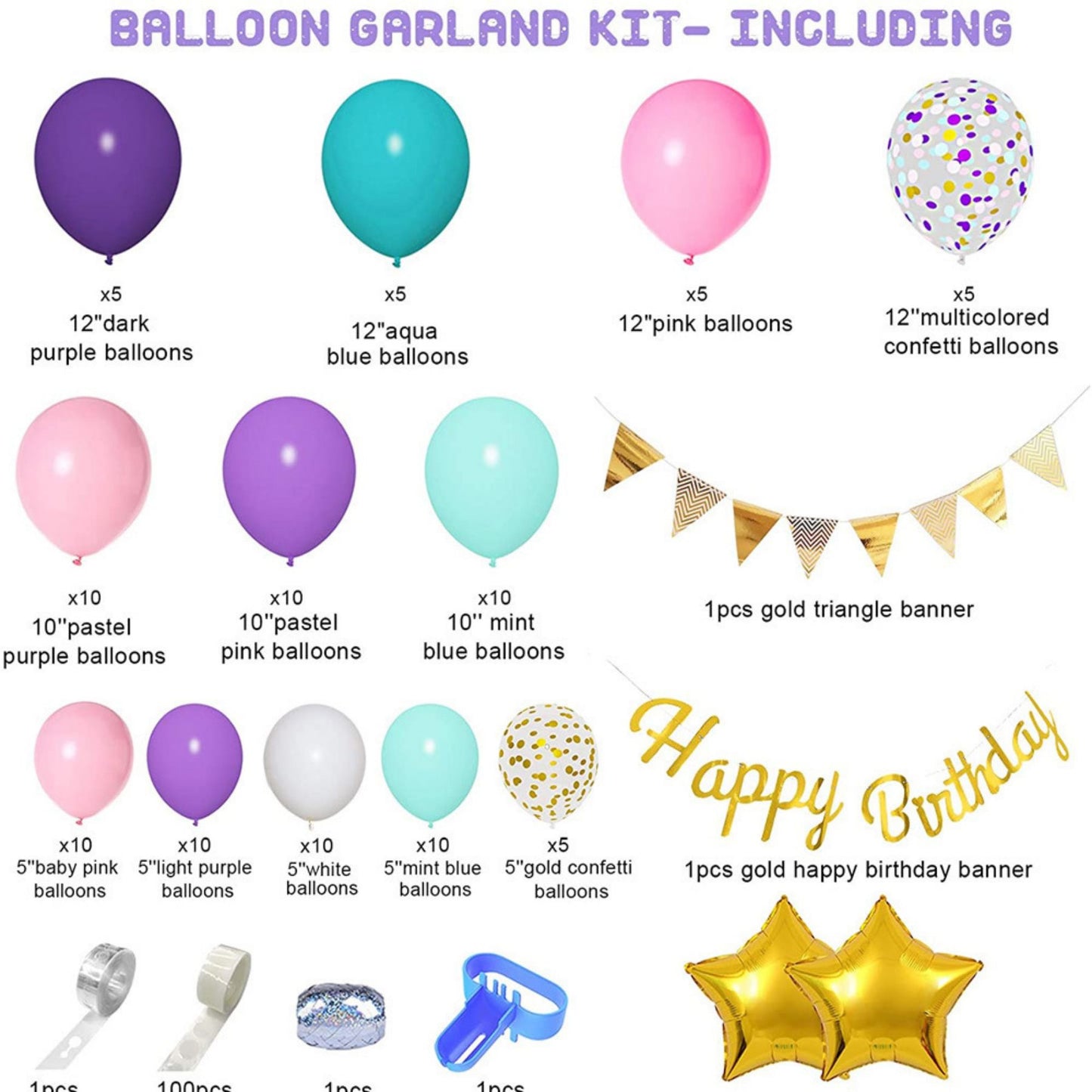 Star Birthday Balloon package