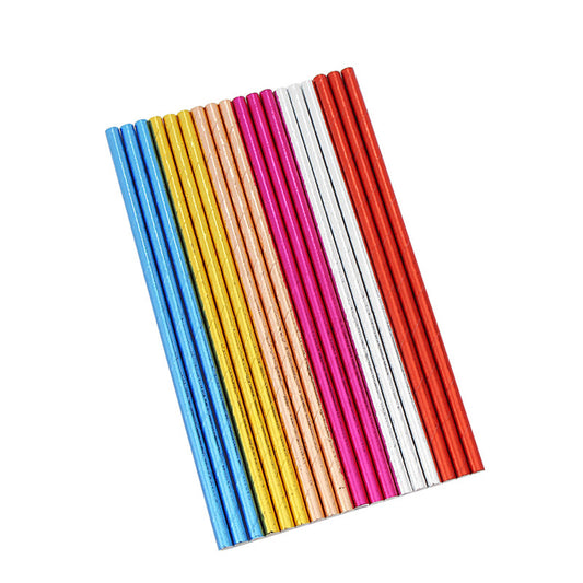 Hot stamping paper straw