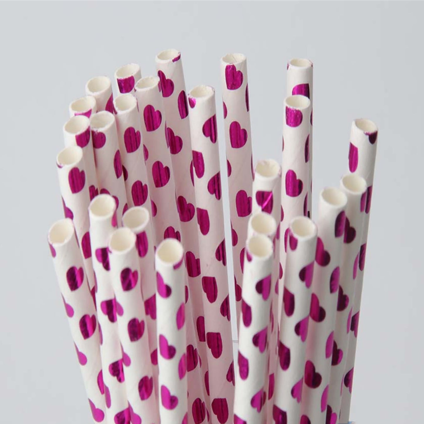 Hot stamping love paper straw