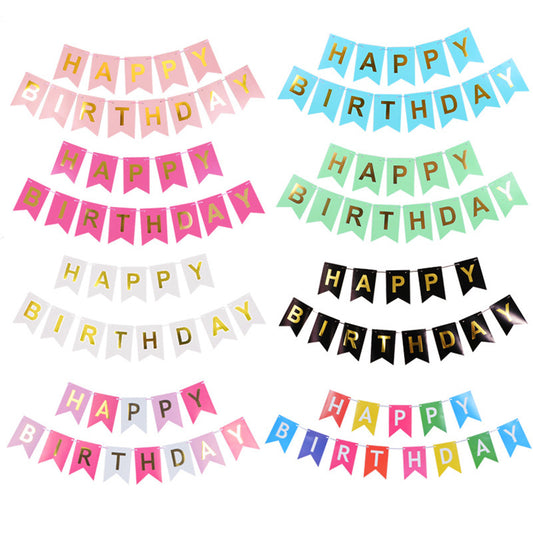 HAPPY BIRTHDAY Letter flag Birthday flag