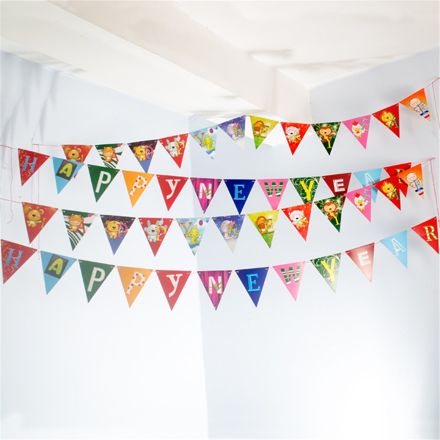 Party decoration Triangle pull flag