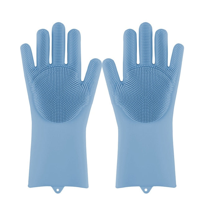 Magic Silicone Dishwashing Rubber Scrub Gloves