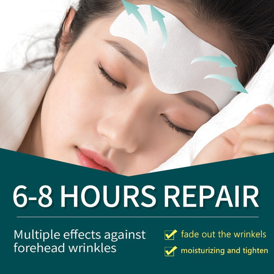 Ilisya Forehead Wrinkle Pads Moisturizing Patches Wrinkle Removal Facial Strips Mask Forehead Patch Stick Plant Essential Oil