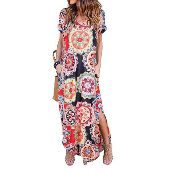 Sexy Women Dress Plus Size 5XL Summer 2020 Casual Short Sleeve Floral Maxi Dress For Women Long Dress Free Shipping Lady Dresses