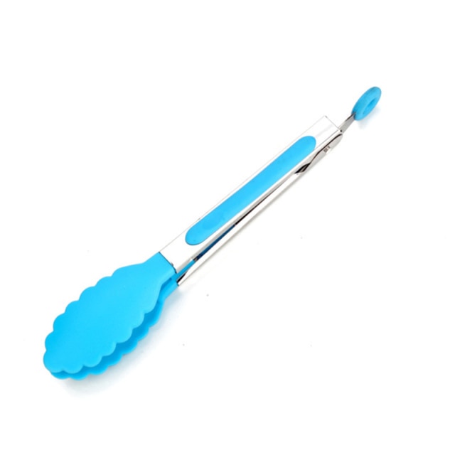 Silicone Kitchen Tongs Clip Stainless Food Bbq Tools Cooking